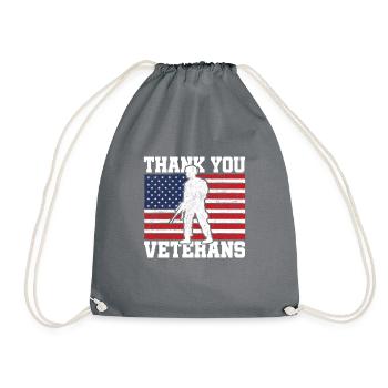 Veterans Day Vintage Memorial Day Freedom - Turnbeutel - Grau - Vorne