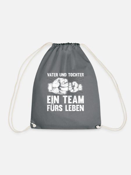 Vintage Vater Und Tochter Ein Team Fürs Leben - Turnbeutel - Grau
