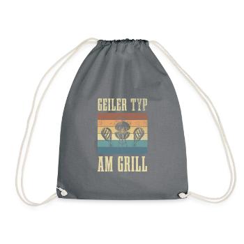 Geiler Typ am Grill Design für alle Profi Griller - Turnbeutel - Grau - Vorne