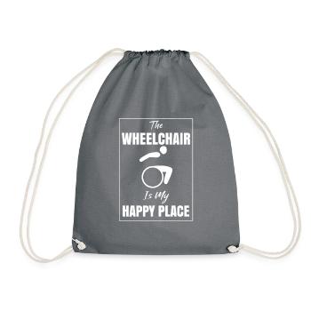 Le fauteuil roulant est mon endroit heureux - Sac de sport léger - gris - Devant