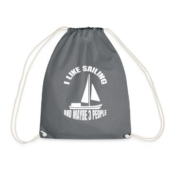 Segeln Schiff Segler Kapitän Segel Boot Segelsport - Turnbeutel - Grau - Vorne