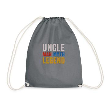 Onkel Pate Patenonkel Mann Mythos Legende - Turnbeutel - Grau - Vorne