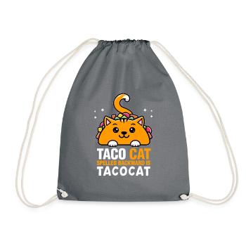 Taco Cat Spelled Backwards Is TacoCat - Drawstring Bag - grey - Front
