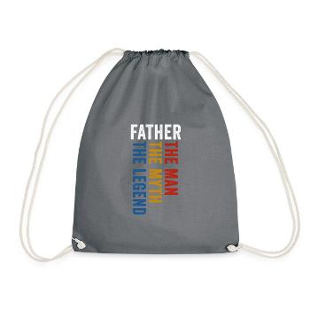 Papa The man of myth the legend Father - Drawstring Bag - grey - Front