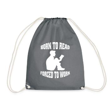 Book Readers Read Gift Book Lovers Books - Drawstring Bag - grey - Front