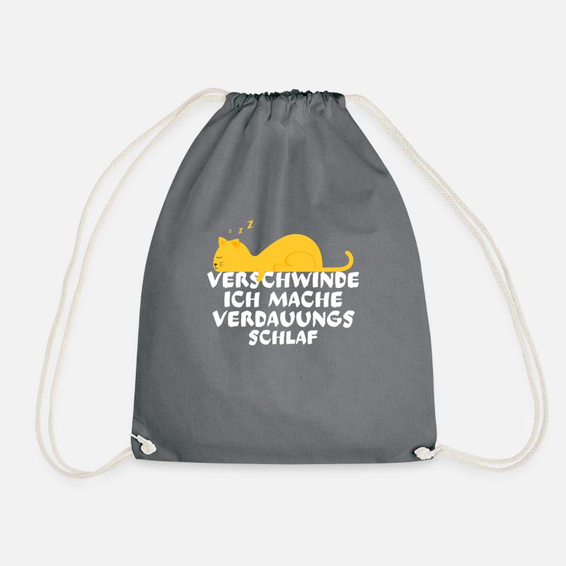 Verschwinde Ich schlafe Katze Katzen Geschenk - Turnbeutel - Grau