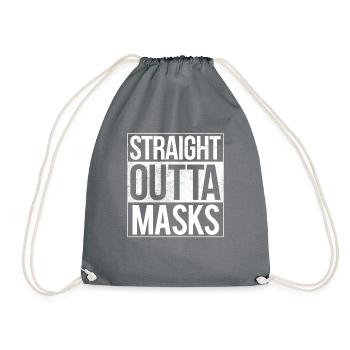Straight Outta Face Mask - Drawstring Bag - grey - Front