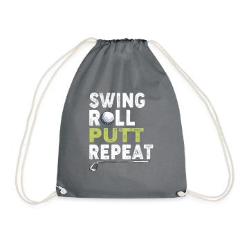 Vintage Golfer Shirt Swing Roll Putt Répéter Drôle - Sac de sport léger - gris - Devant