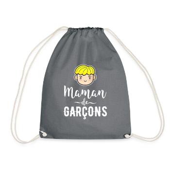 Mama von Jungen Geschenk Mutter Muttertag - Turnbeutel - Grau - Vorne