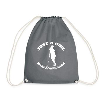 Golfer Golf Ball Girls Golf Clubs Golf - Drawstring Bag - grey - Front