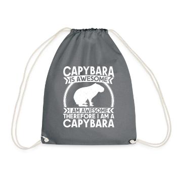 Capybara Wasserschwein Capybaras - Drawstring Bag - grey - Front