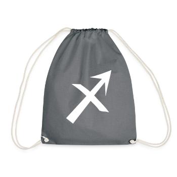 Signe du zodiaque Sagittaire - Symbole du signe du zodiaque - Sac de sport léger - gris - Devant