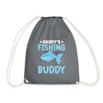 Daddy's Fishing Buddy - Drawstring Bag - grey - Front