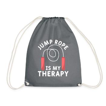 Rope jumping Skipping rope Rope jumping Skipping - Drawstring Bag - grey - Front