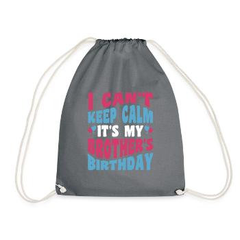 Birthday Brother's Birthday Party Children's Birthday Party - Drawstring Bag - grey - Front