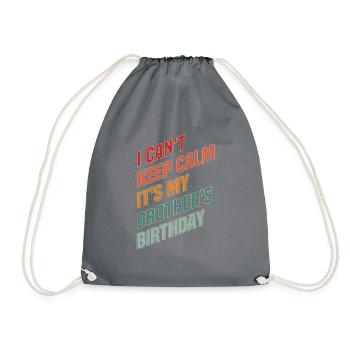 Birthday Brother's Birthday Party Children's Birthday Party - Drawstring Bag - grey - Front