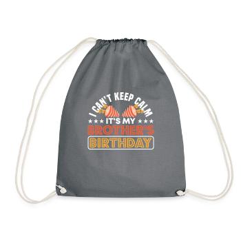 Birthday Brother's Birthday Party Children's Birthday Party - Drawstring Bag - grey - Front