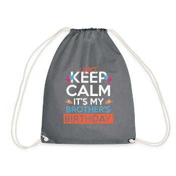 Birthday Brother's Birthday Party Children's Birthday Party - Drawstring Bag - grey - Front