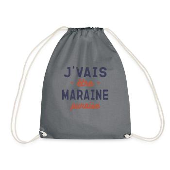 Pour future Maraine Annonce de Grossesse - Sac de sport léger - gris - Devant