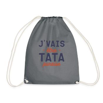 Pour future Tata Annonce de Grossesse - Sac de sport léger - gris - Devant
