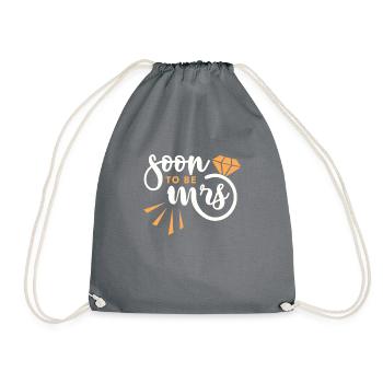 Soon wife for bride and groom - Drawstring Bag - grey - Front