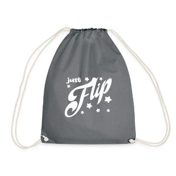 Just Flip - Tumble Funny Cheerleading Design - Turnbeutel - Grau - Vorne
