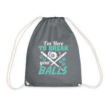 Billard - Piscine - Fun - Sac de sport léger - gris - Devant