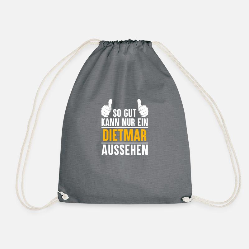 Dietmar Vorname Name Geschenk - Turnbeutel - Grau