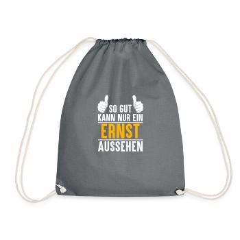 Ernst Vorname Name Geschenk - Turnbeutel - Grau - Vorne