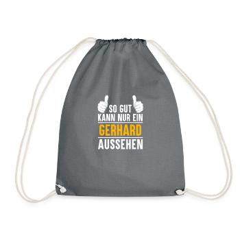 Gerhard Vorname Name Geschenk - Turnbeutel - Grau - Vorne