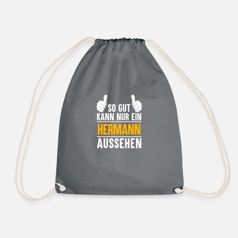 Hermann Vorname Name Geschenk - Turnbeutel - Grau