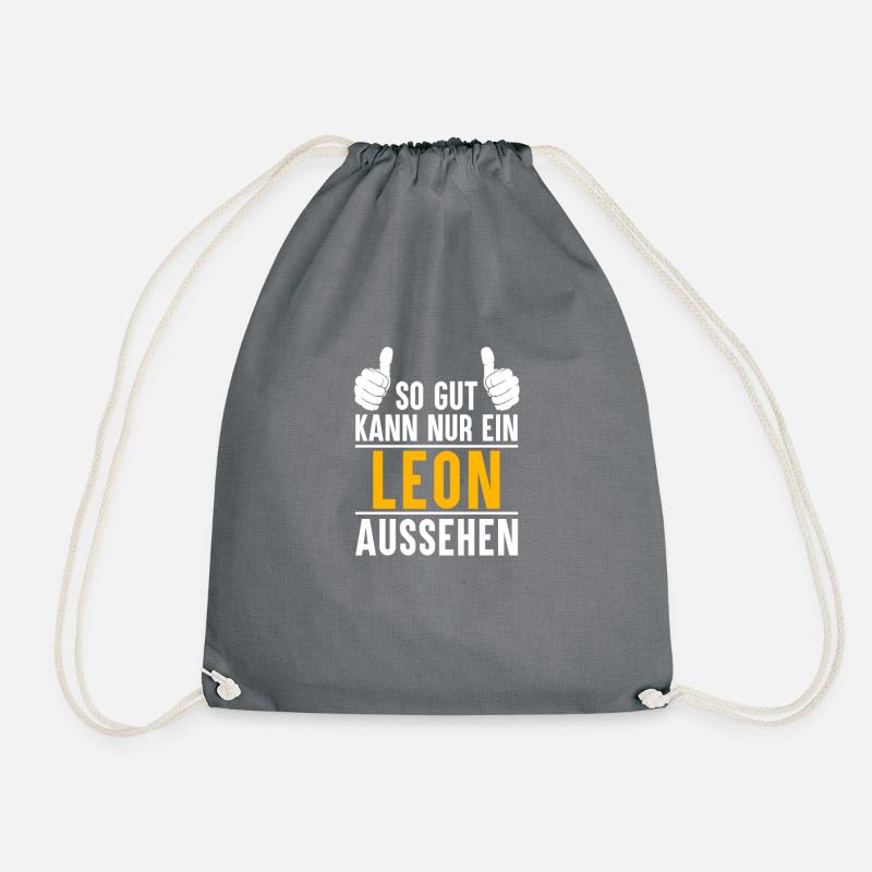 Leon Vorname Name Geschenk - Turnbeutel - Grau