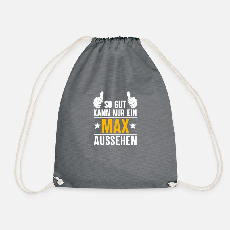 Max Vorname Name Geschenk - Turnbeutel - Grau