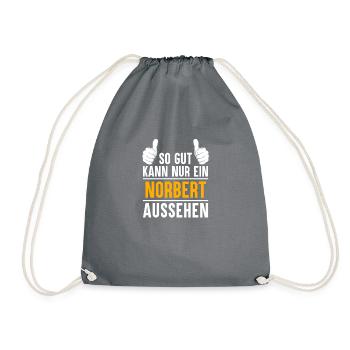 Norbert Vorname Name Geschenk - Turnbeutel - Grau - Vorne