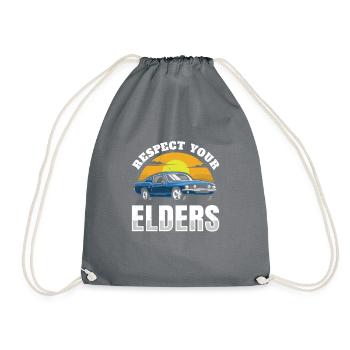 Respect Your Elders For All Racing Fans. - Drawstring Bag - grey - Front