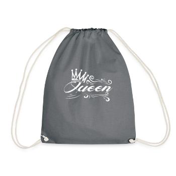 Awesome camping queen crown - Drawstring Bag - grey - Front