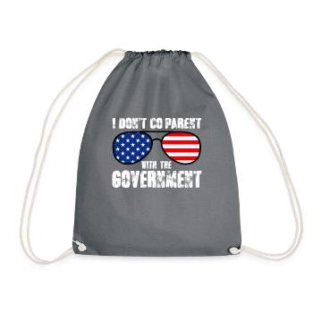 I Don't CoParent With The Government - Drawstring Bag - grey - Front