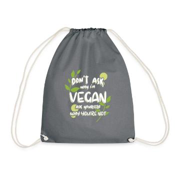 Go vegan Lifestyle Bewegung Veganismus Tierschutz - Turnbeutel - Grau - Vorne