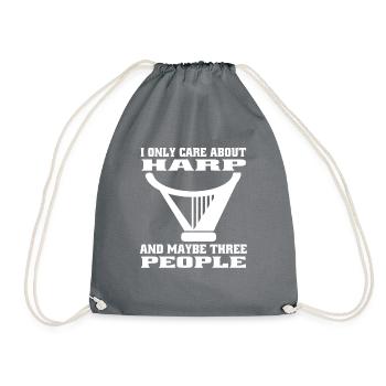 Harp Instrument Harp Player Harp Teacher Music - Drawstring Bag - grey - Front