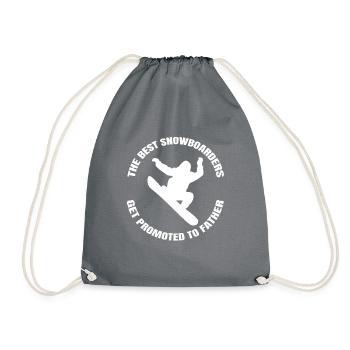 Snowboard Vater Wintersport Papa Snowboardfahrer - Turnbeutel - Grau - Vorne