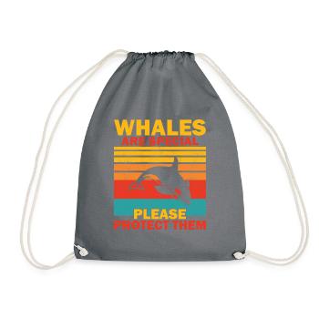 Orca marine biologist orca killer whale - Drawstring Bag - grey - Front