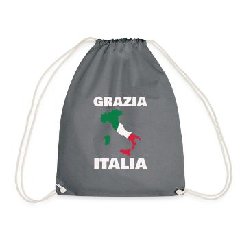 Italien-flaggen-designs Für Alle Stolzen Italiener - Turnbeutel - Grau - Vorne