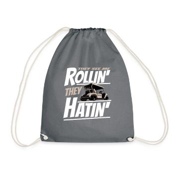 Voiturette de golf alors je roule un drôle de golfeur - Sac de sport léger - gris - Devant