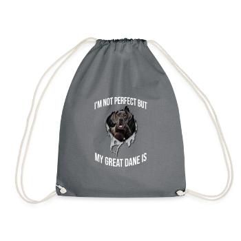 Meine Deutsche Dogge Ist Perfekt Für Alle - Turnbeutel - Grau - Vorne