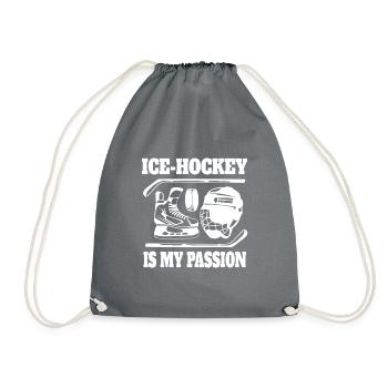 Eishockey Wintersport Eishockeyteam Geschenk - Turnbeutel - Grau - Vorne