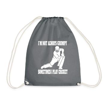Cricket Saying Gift Cricket Fan Team Cricket - Drawstring Bag - grey - Front