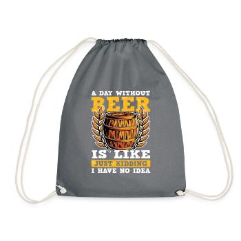 Lustiges Bier Design A Day Without Beer - Turnbeutel - Grau - Vorne
