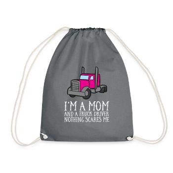 Chauffeur de camion Maman Femme Chauffeur de camion Camionneur Maman - Sac de sport léger - gris - Devant