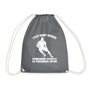 Rugby Player Rugby Gift Rugby Team Rugby Coach - Drawstring Bag - grey - Front