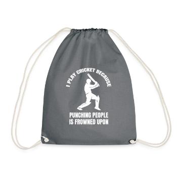 Équipe de cricket Cadeau de cricket Slogan des fans de cricket - Sac de sport léger - gris - Devant